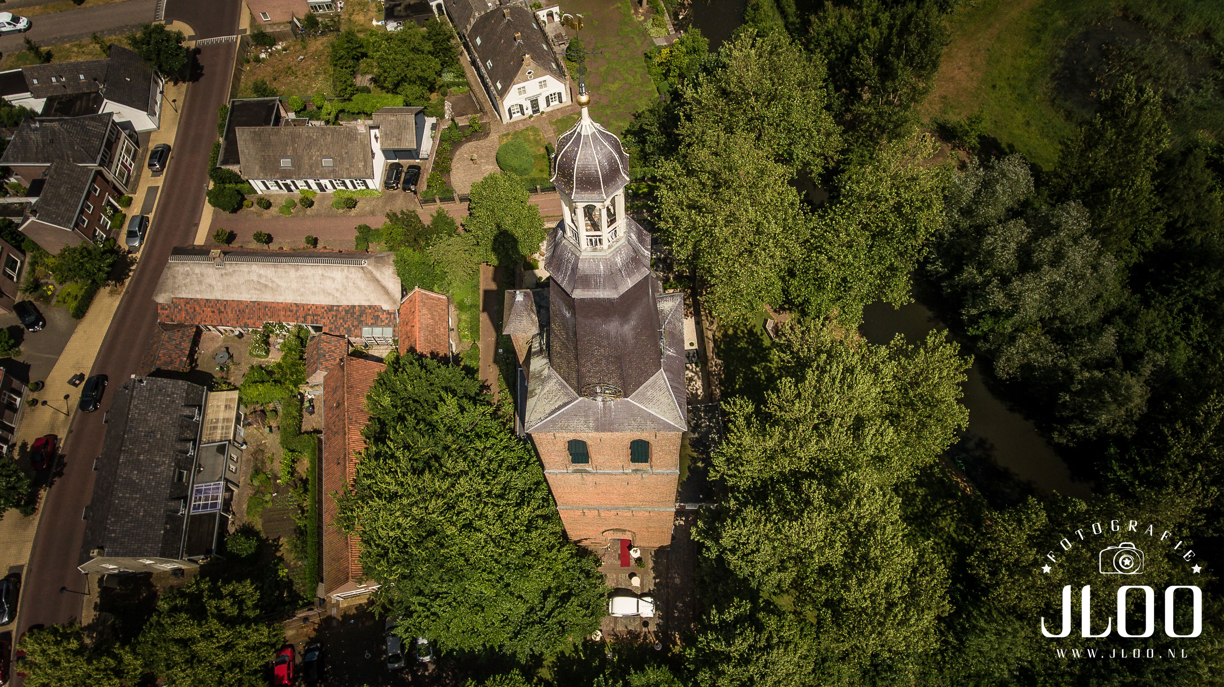 Bruidsauto van boven